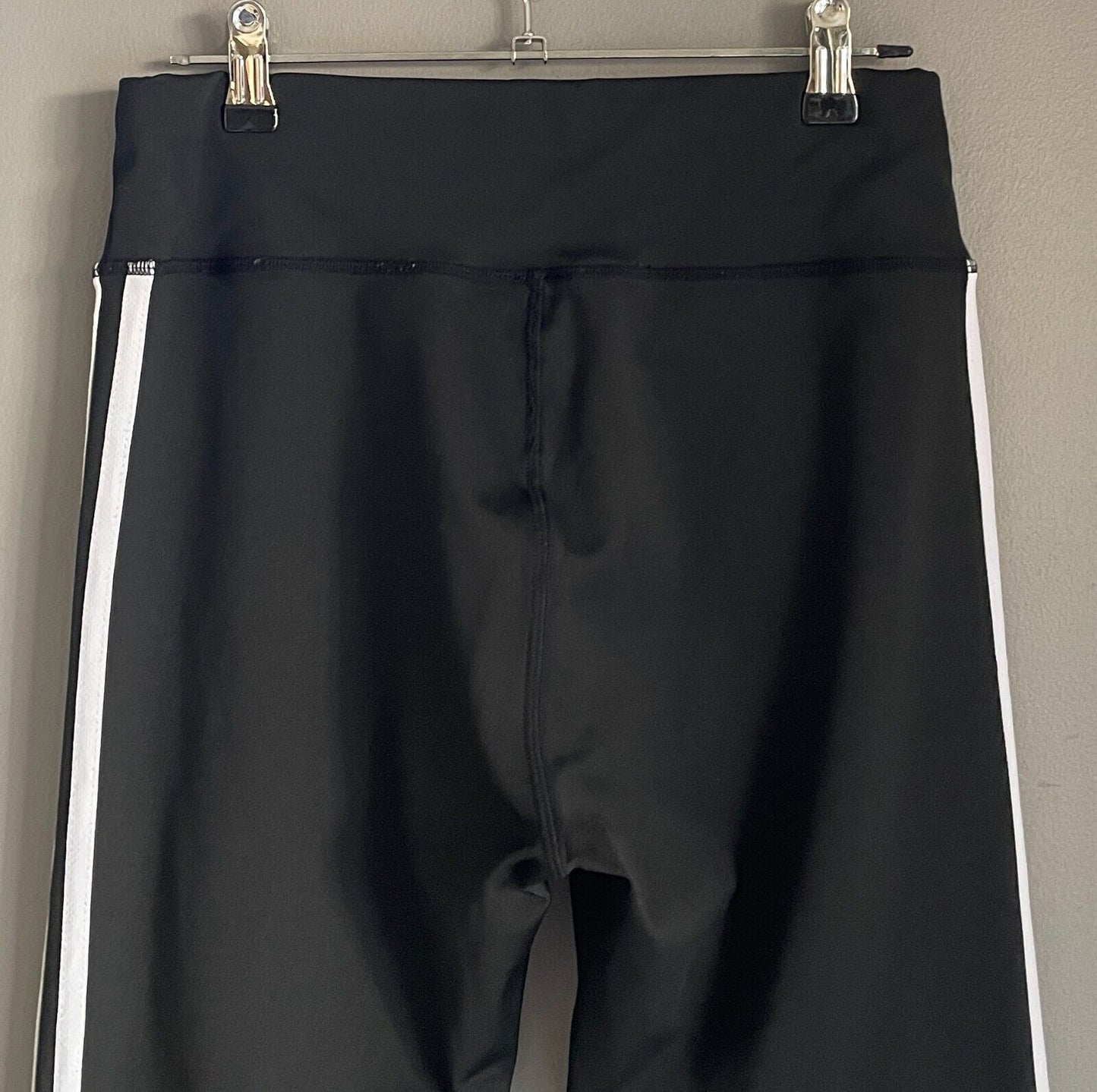 SHEIN Leggings Black & White Double Stripe Trim Size L Full Length Stretch