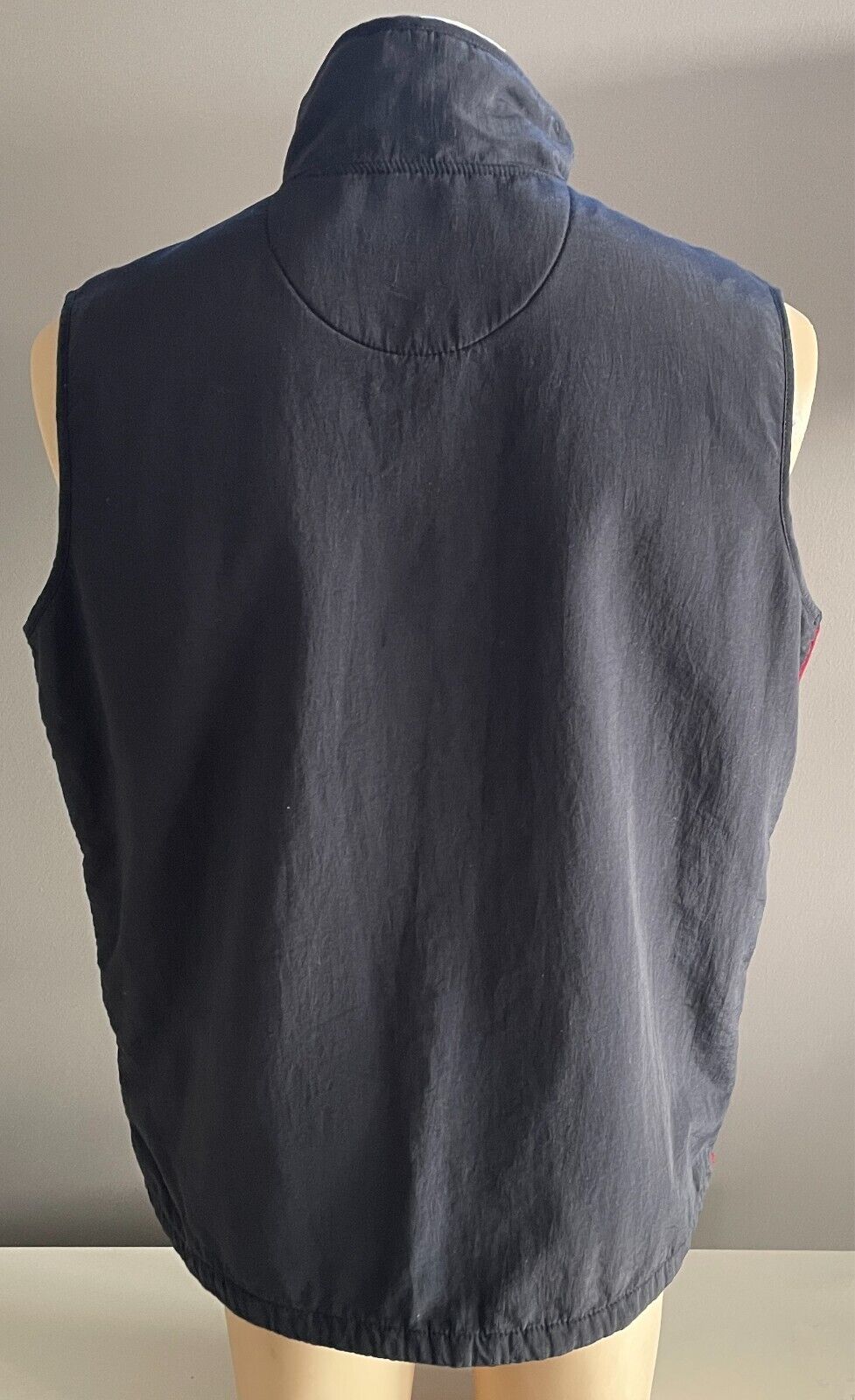 PACIFIC TRAIL Gilet Vest Sleeveless Size L Zip Burgundy Polar Fleece Navy Nylon