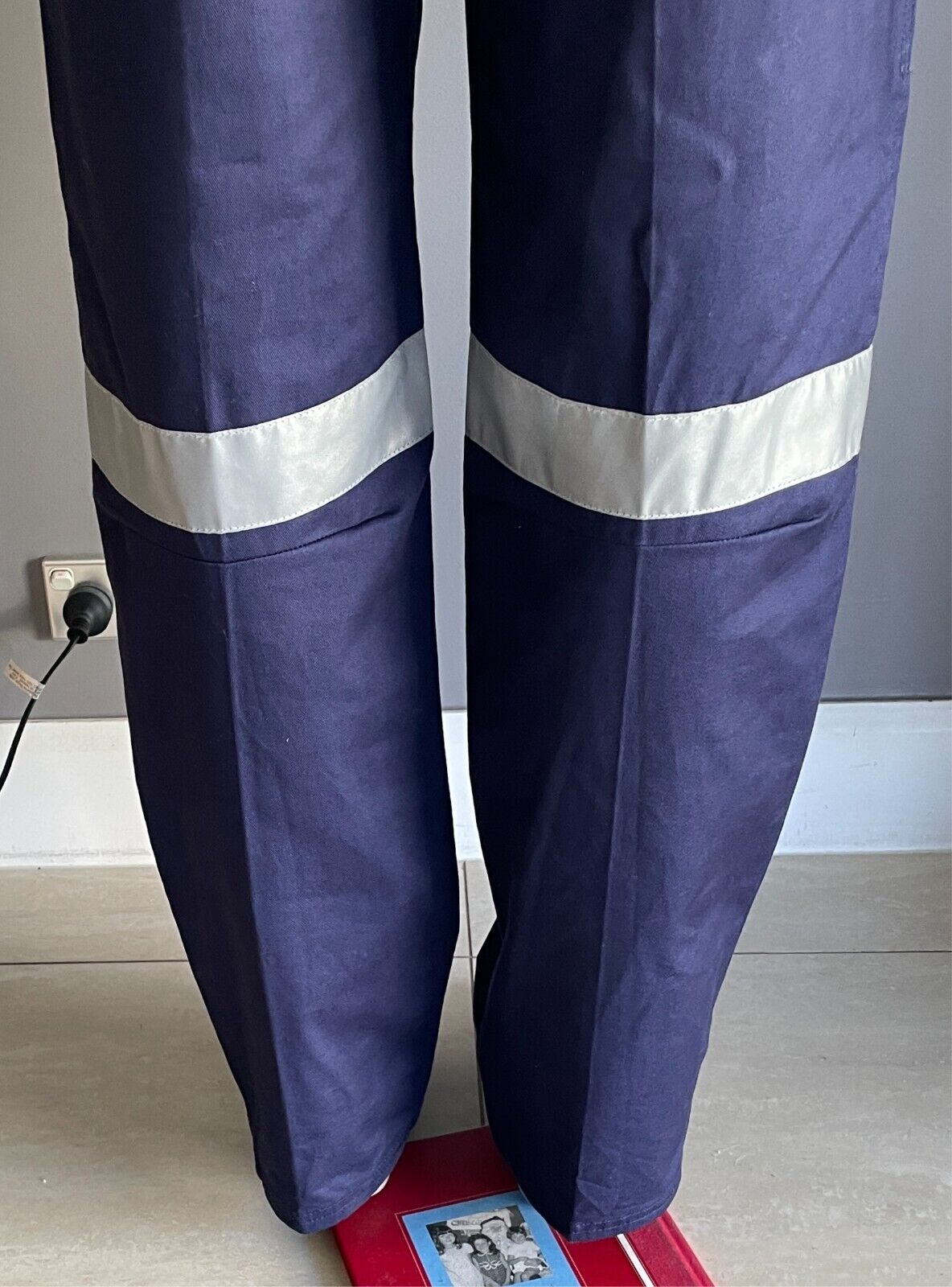 Mens ELEVEN Workwear Cotton Drill Work Taped Pant Size 92R 36 Blue Multi Pockets
