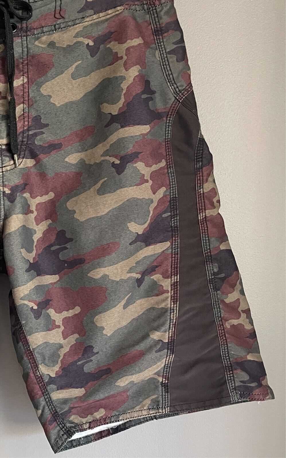 Board Shorts EASY STREET Brown Khaki Black Camo Print Size 32 82cm Waist
