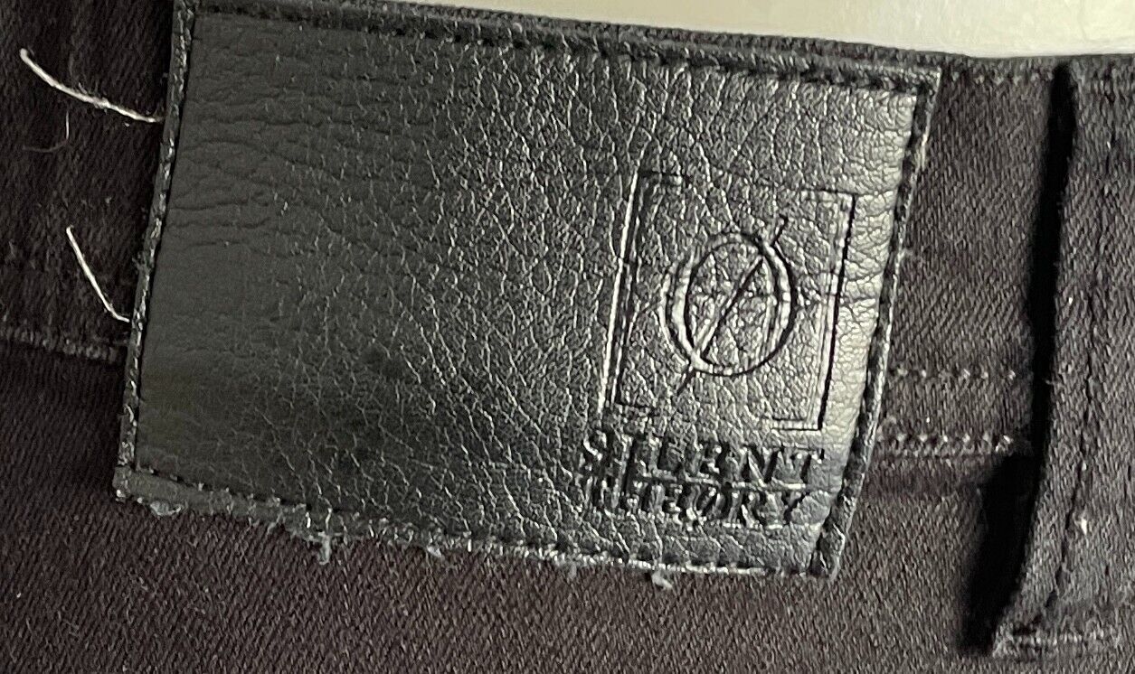SILENT THEORY The Rider" Black Denim Jeans Tapered Skinny Leg Distressed Mens 38