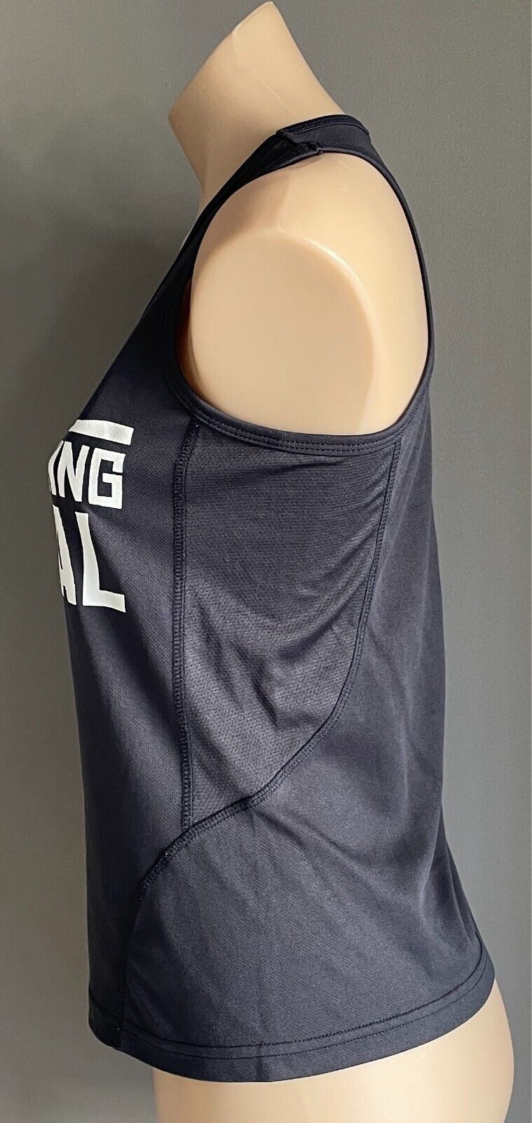 QUOZ Black Tank Top "Husky Running Festival" Size S Racerback Sleeveless Stretch