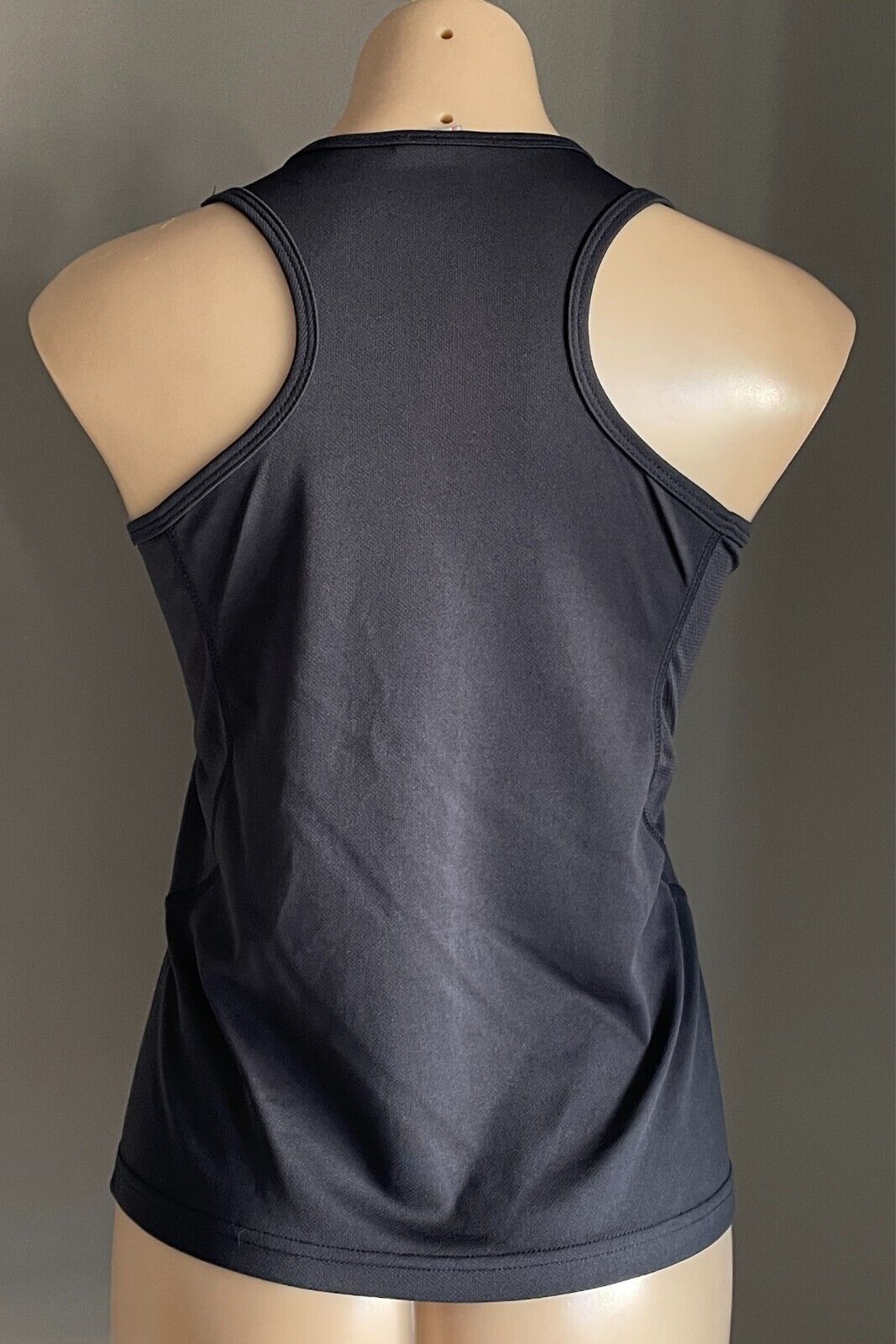 QUOZ Black Tank Top "Husky Running Festival" Size S Racerback Sleeveless Stretch
