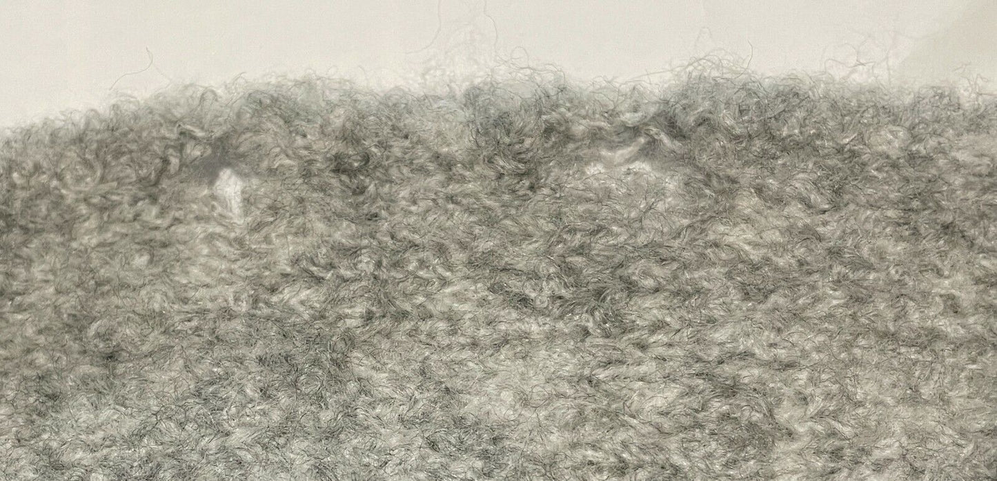 SCARF Ladies Wool Knit Large Grey Decorative Stitch Wrap - Super Warm & Cosy