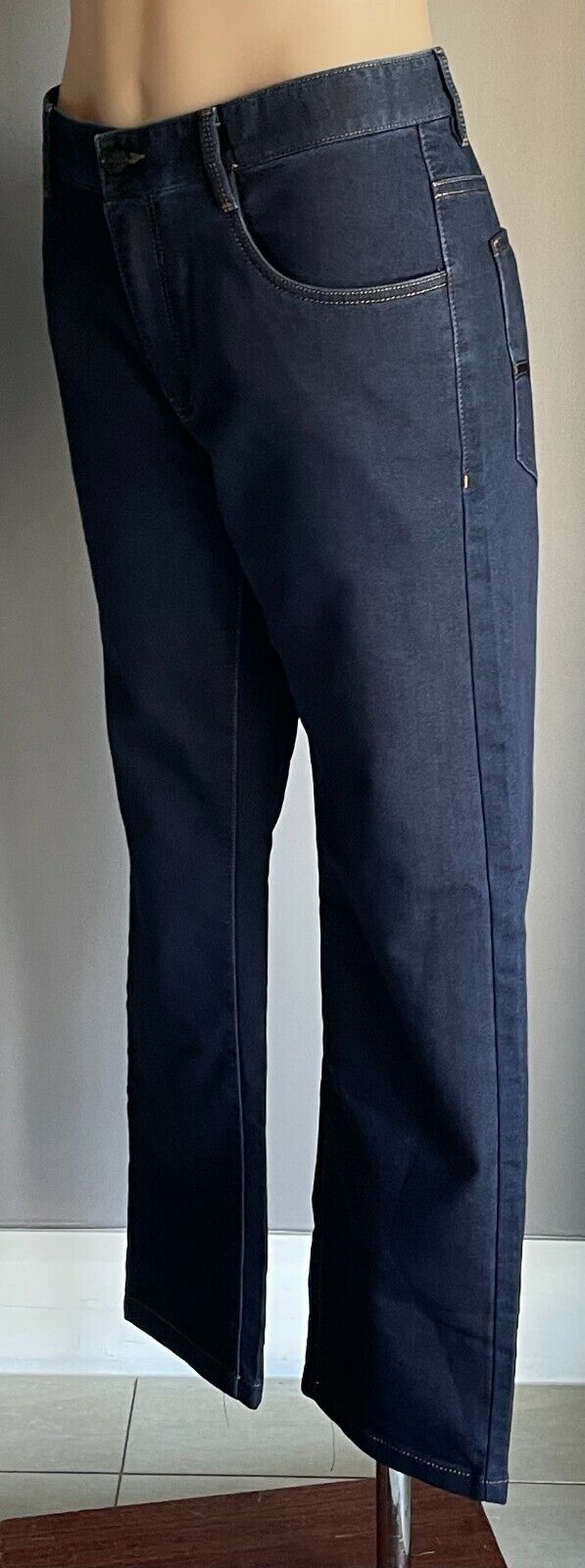 SE7EN Blue Denim Jeans Black Label Straight Leg Ladies Sz 33  AU 14 Seven 7 NEW