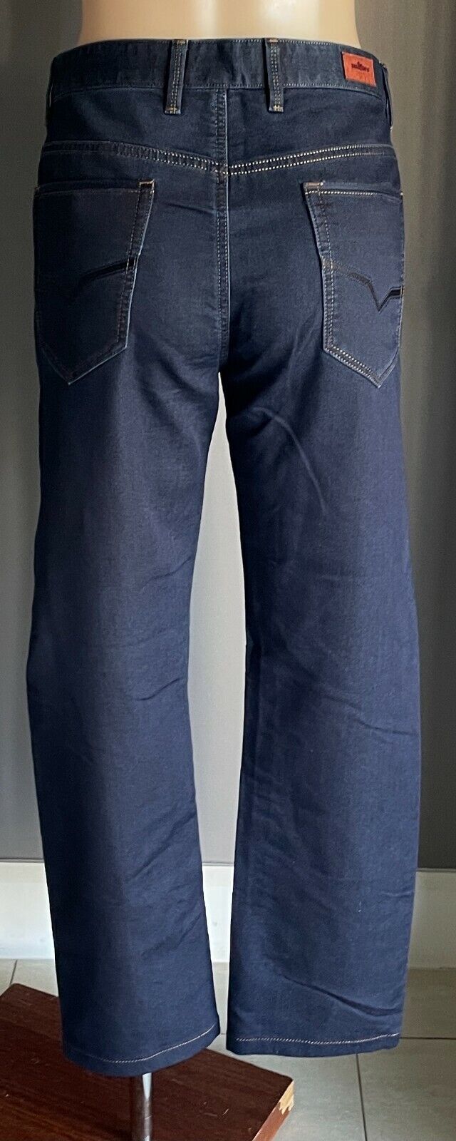 SE7EN Blue Denim Jeans Black Label Straight Leg Ladies Sz 33  AU 14 Seven 7 NEW