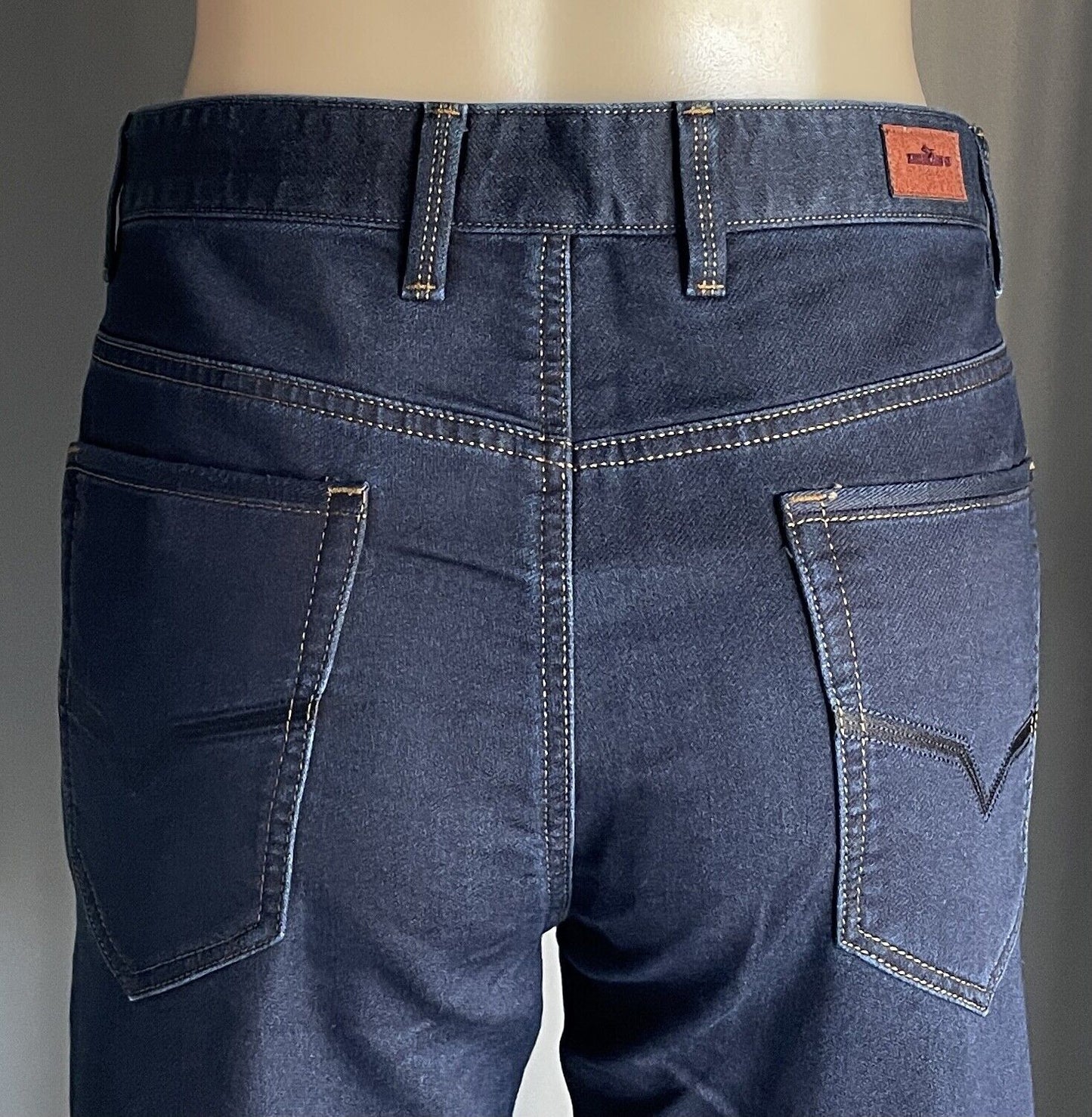 SE7EN Blue Denim Jeans Black Label Straight Leg Ladies Sz 33  AU 14 Seven 7 NEW