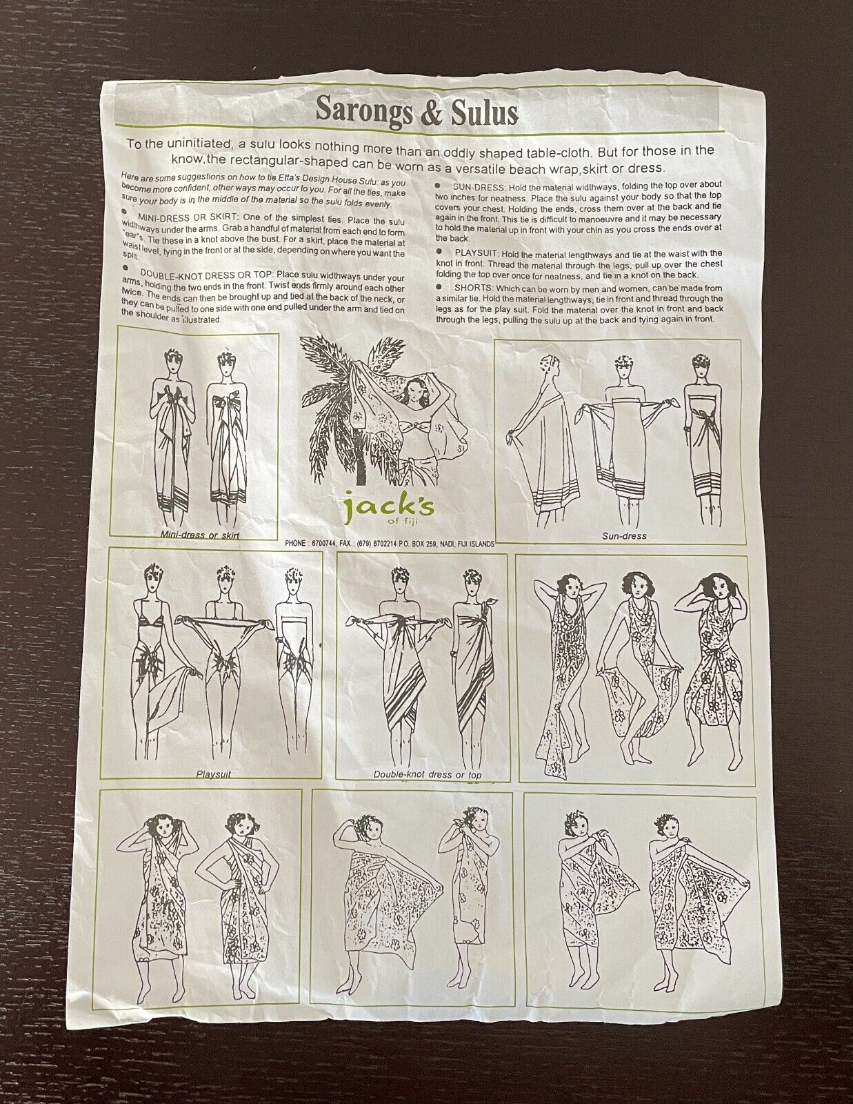 MANA ISLAND FIJI SARONG SULU Resort Blue Print Souvenir Wrap Skirt SARONG NEW