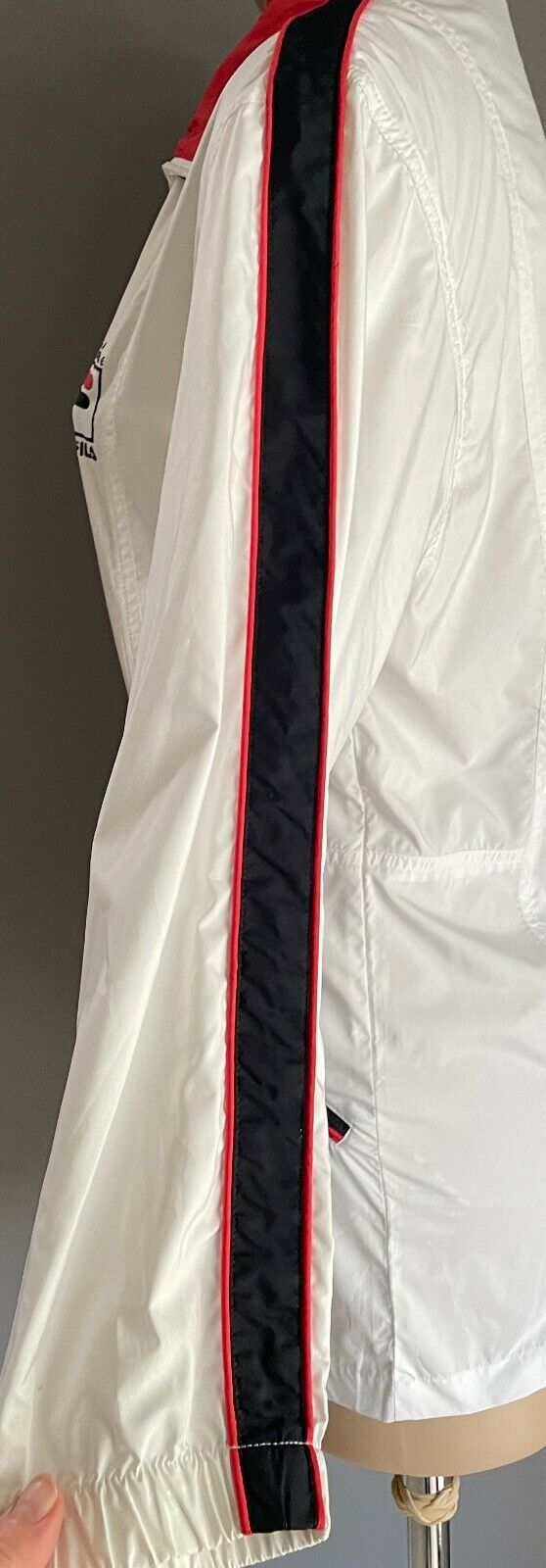 FILA Jacket Club Heritage Zip Front White WindCheater Ladies Size 40 AU 10 NEW