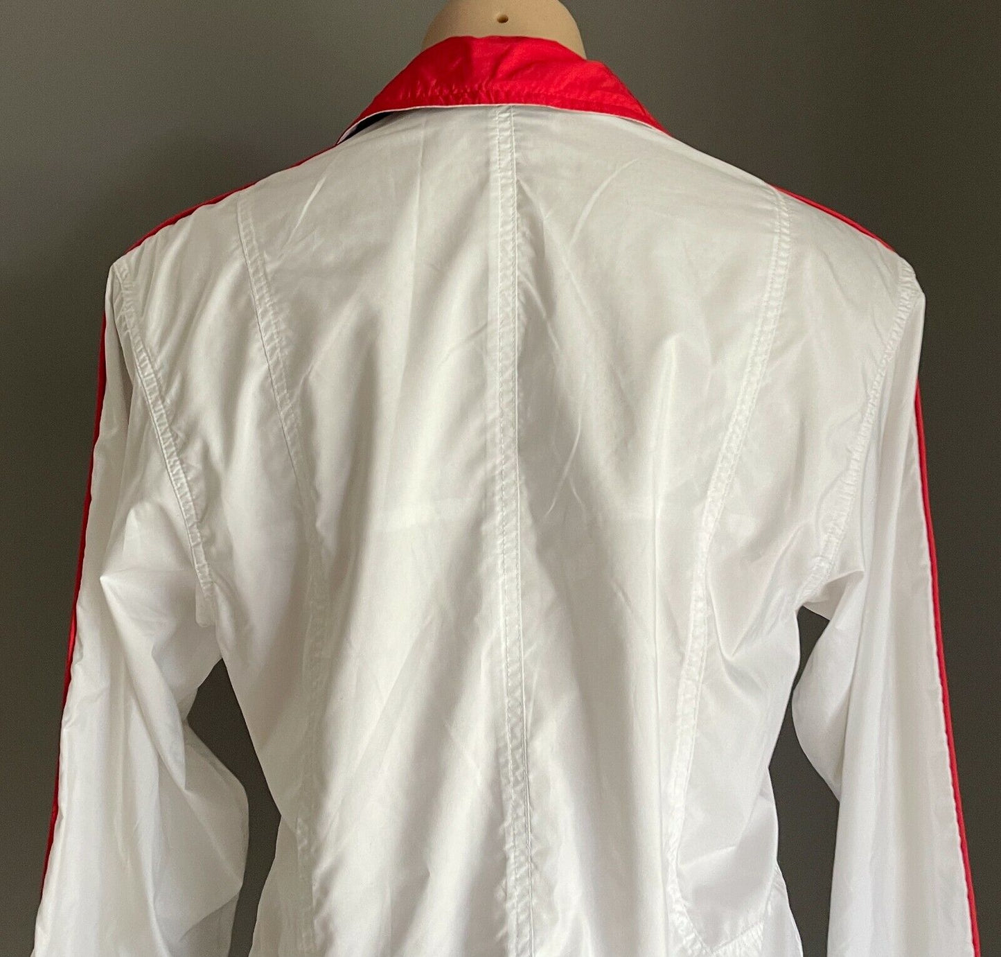 FILA Jacket Club Heritage Zip Front White WindCheater Ladies Size 40 AU 10 NEW