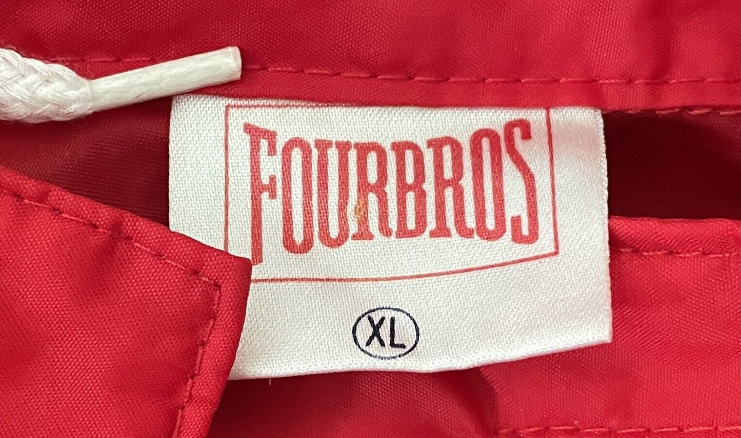 FOURBROS Outdoor Jacket Red White Blue Light Wind Cheater XL 132cm NOS Vintage