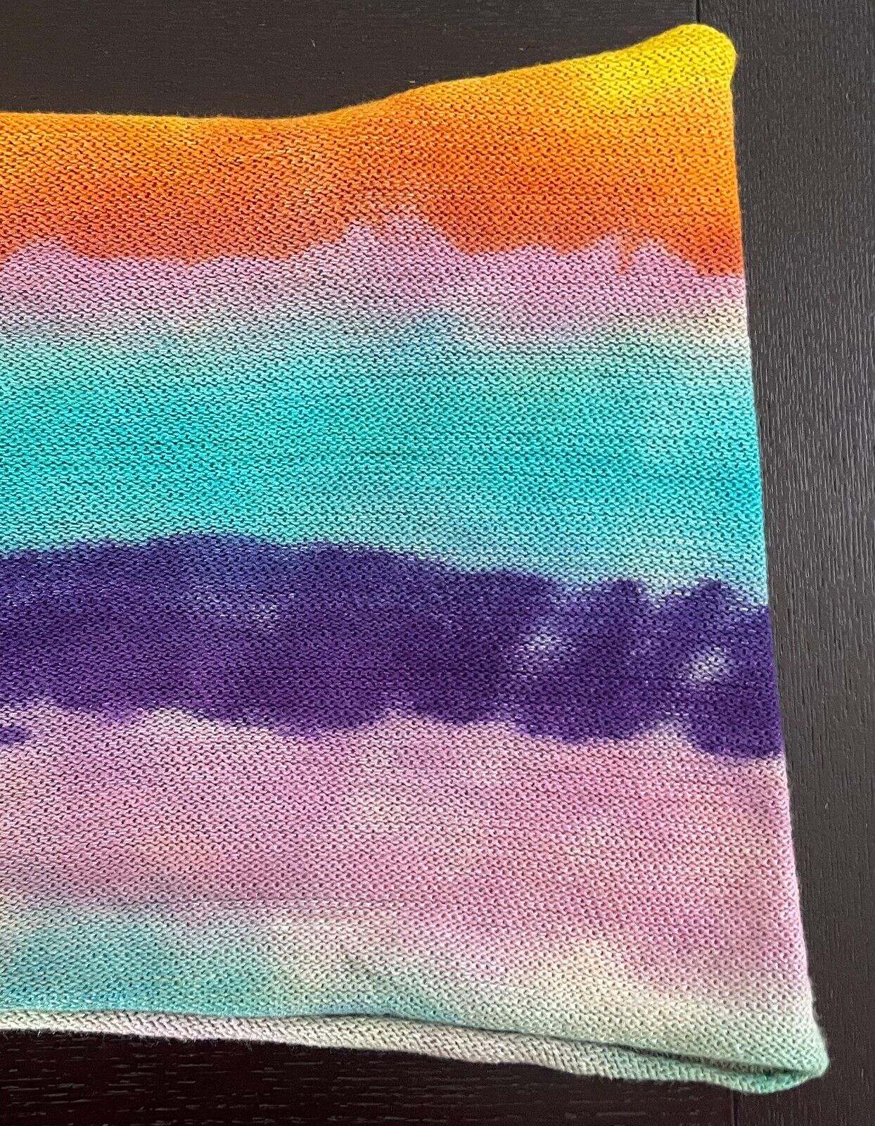 Infinity Scarf RAINBOW Multicolour Tie Dye Fine Knit Headband Neck Boho Hippie