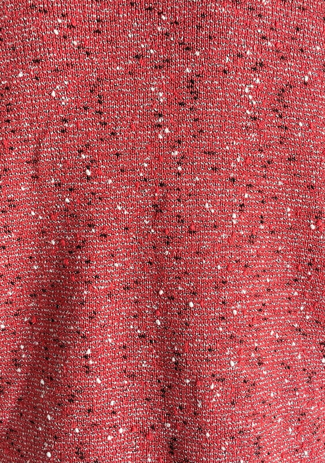 MISS SELFRIDGE Jacket Boucle Red Black White Fleck 3/4 Sleeve Cardi Size 14