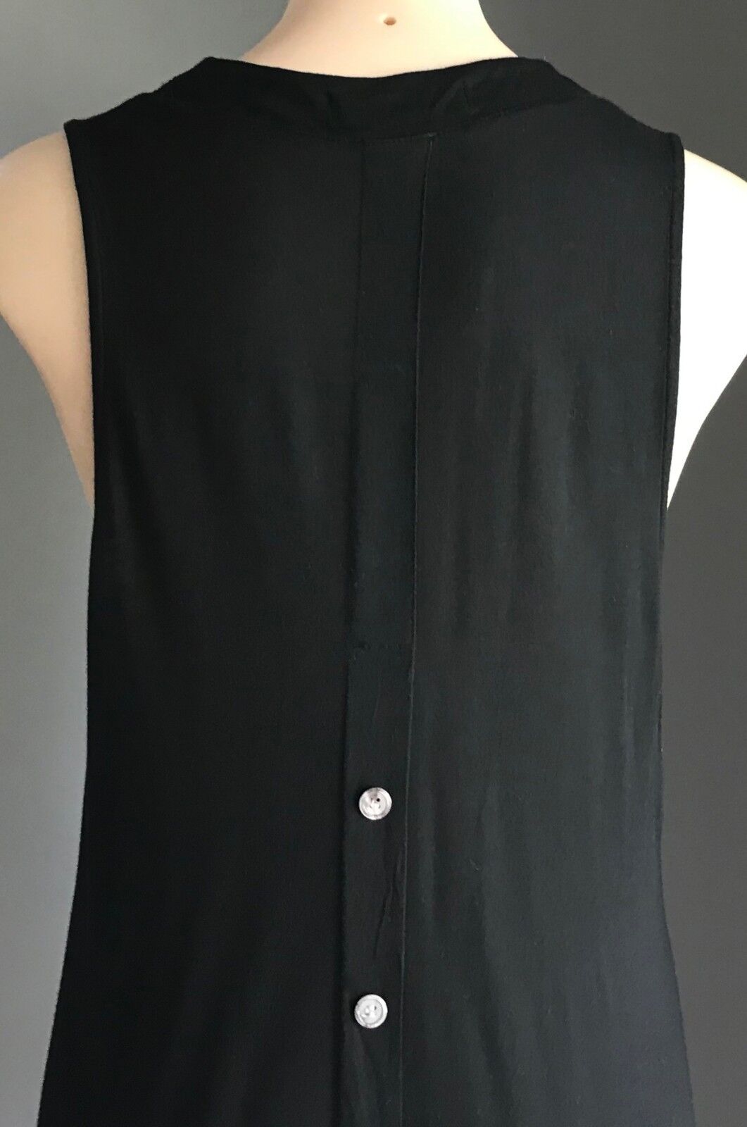 METEOR SHOWER Tunic Top Black Sequin Trim Sleeveless Sheer Ruffle Hem Size 14