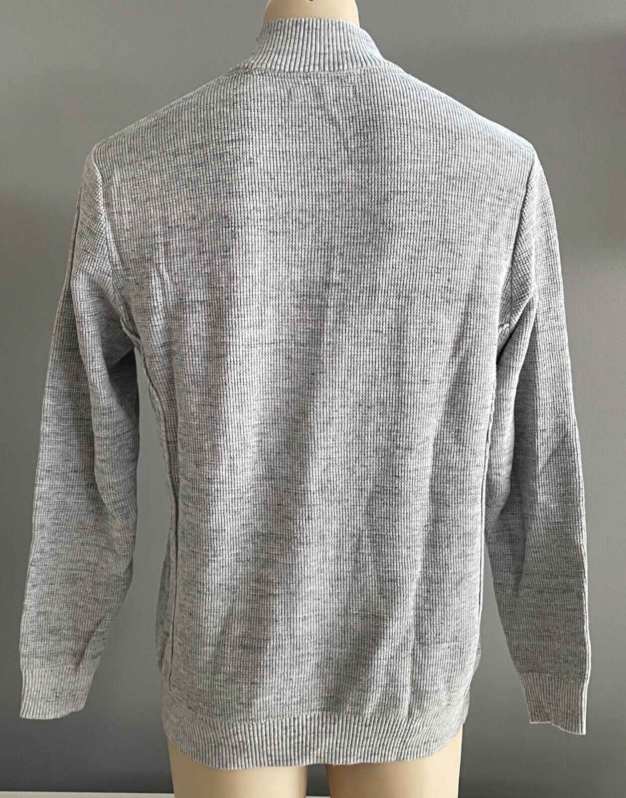 JEANSWEST Alloy Marle 1/4 Zip Top Waffle Weave High Neck Pullover Mens Sz L NEW