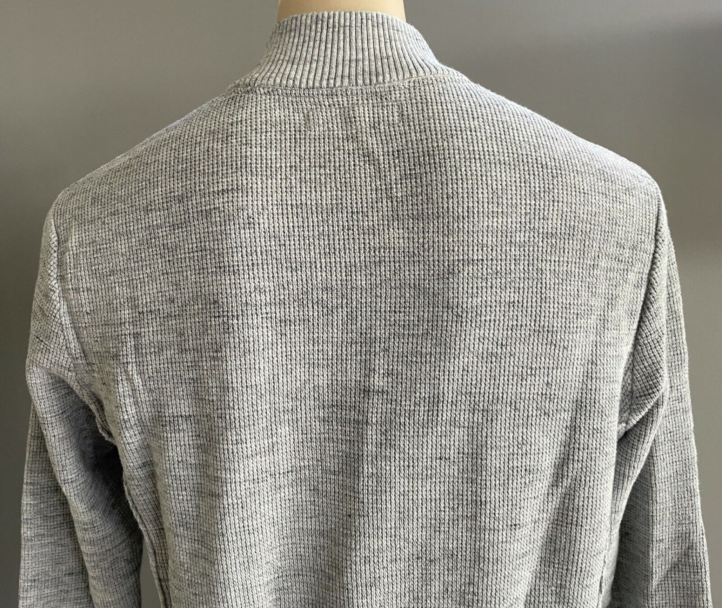 JEANSWEST Alloy Marle 1/4 Zip Top Waffle Weave High Neck Pullover Mens Sz L NEW