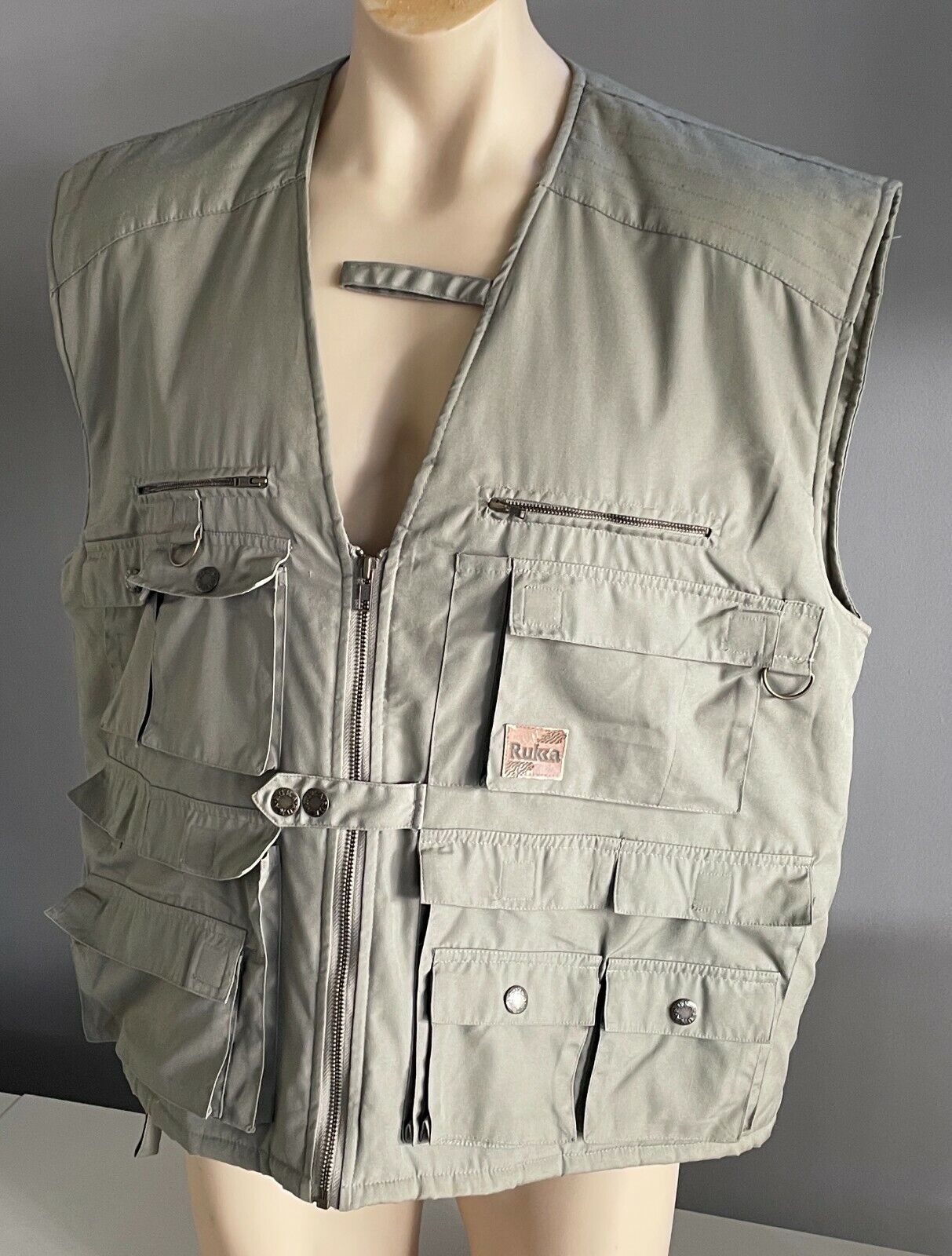 RUKKA OUTDOOR EXPEDITION Vest Quilt Grey 11 x Pockets Sz XXL PhotographerTravel