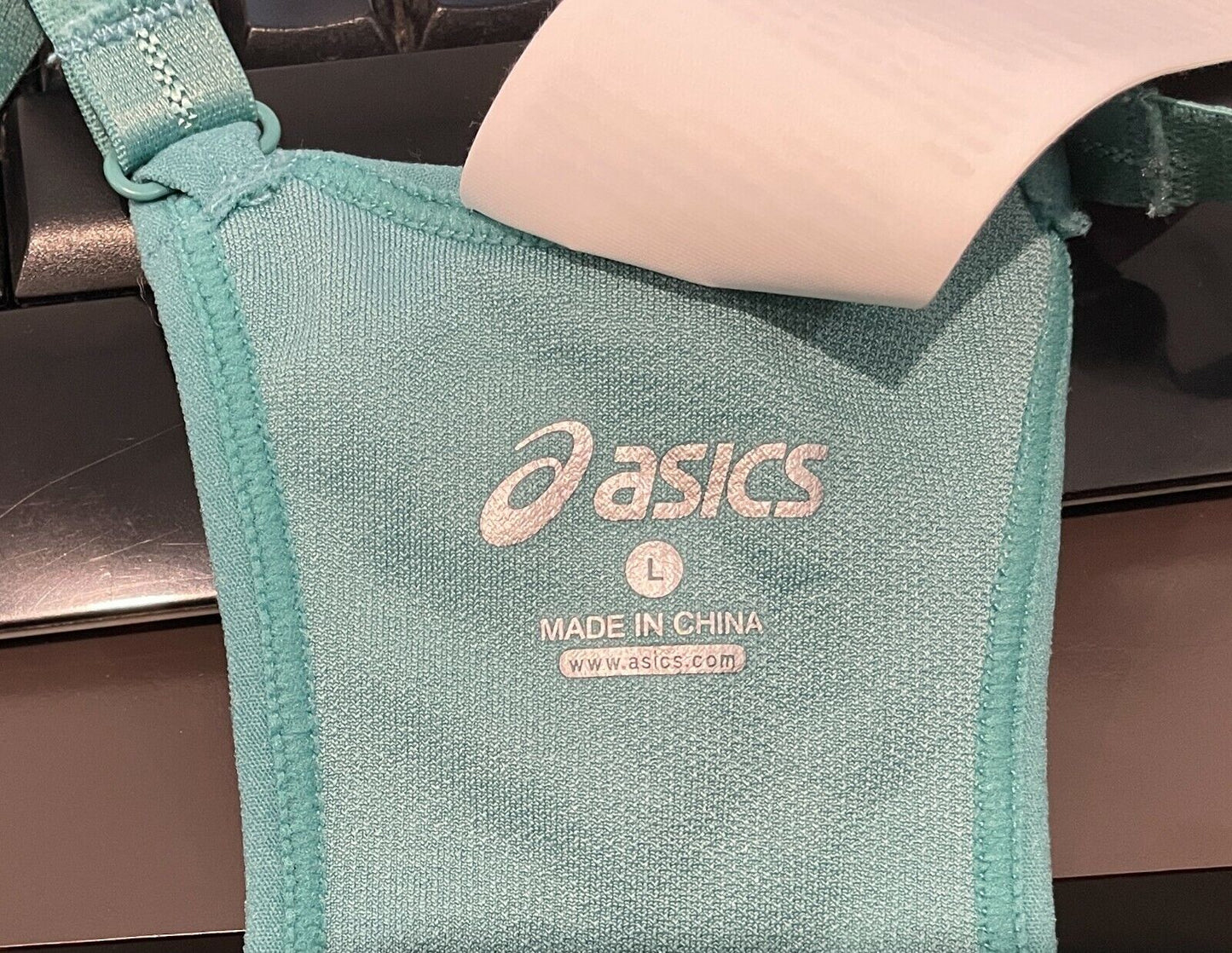 ASICS Tank Top Green Seamless Racer Back Adjustable Strap Stretch Sports Sz L 10