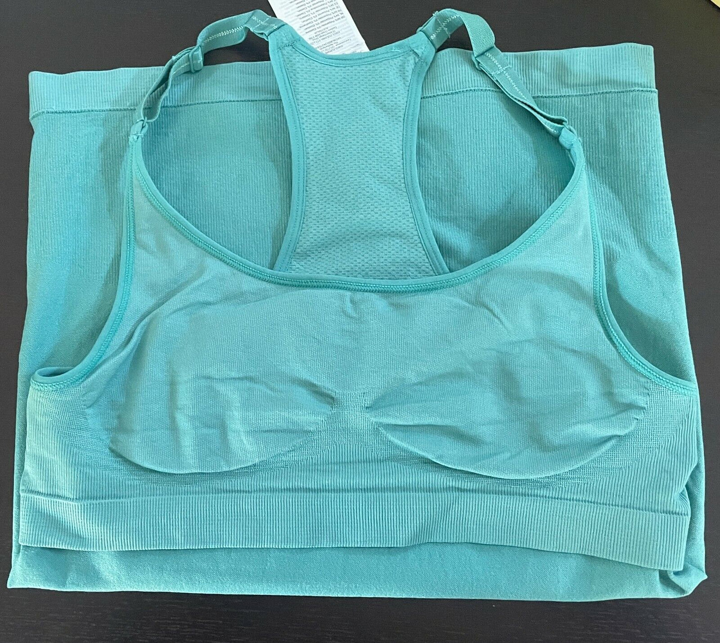 ASICS Tank Top Green Seamless Racer Back Adjustable Strap Stretch Sports Sz L 10