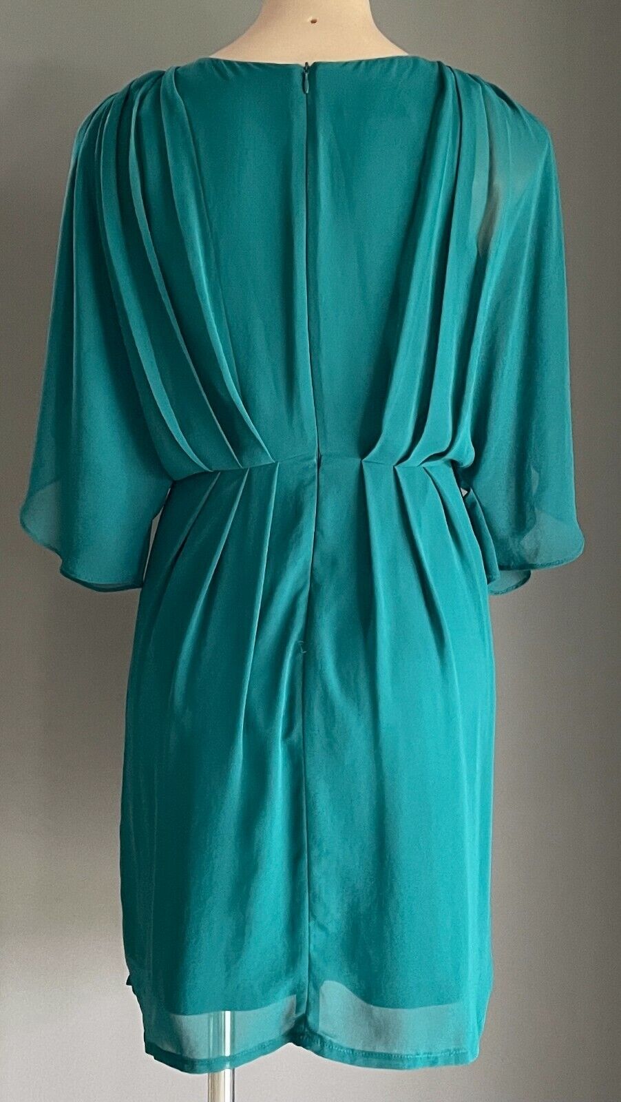 COOPER ST Sheath Dress Jade Green Chiffon Split Short Sleeve Size 8 10