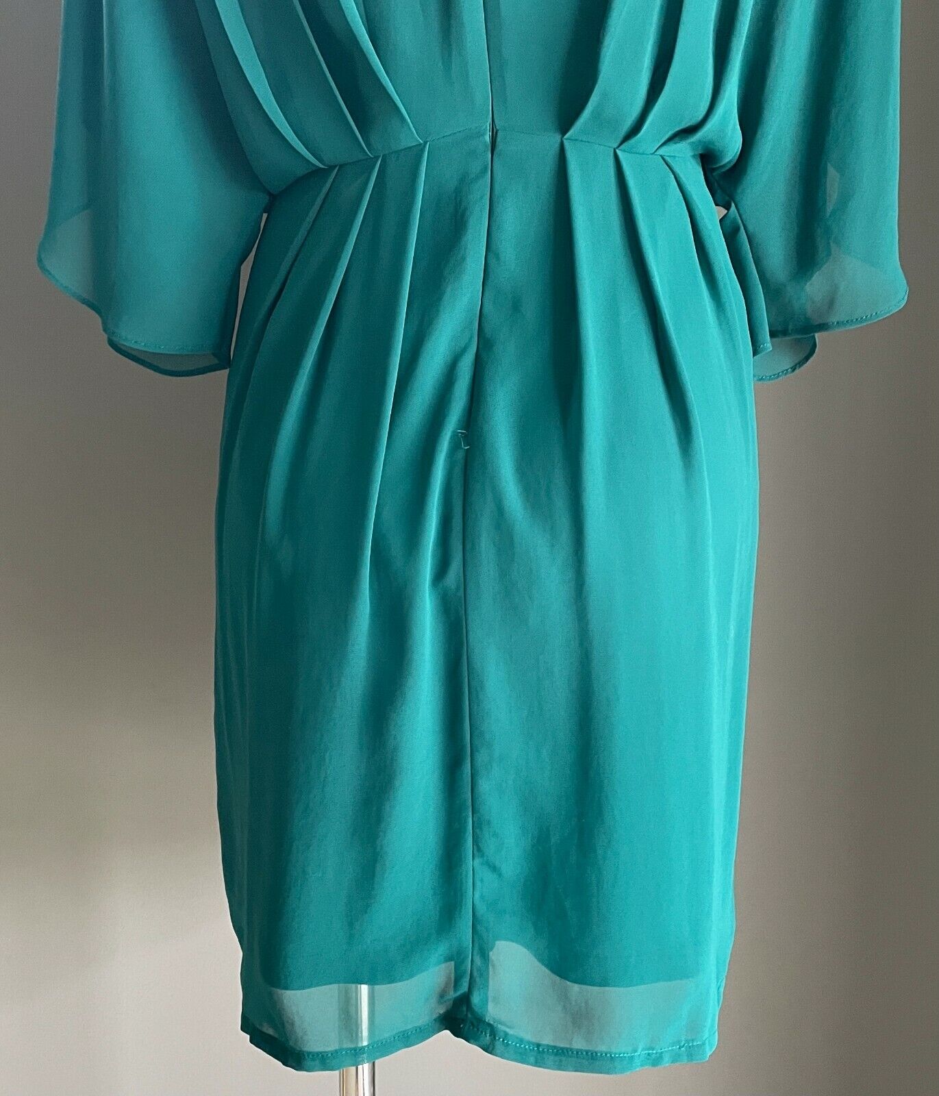 COOPER ST Sheath Dress Jade Green Chiffon Split Short Sleeve Size 8 10