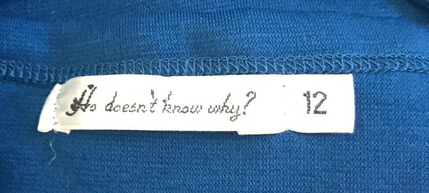 HE DOESN"T KNOW WHY? Bodysuit Teal Blue Strappy Teddy Ladies Size 12 10 NEW
