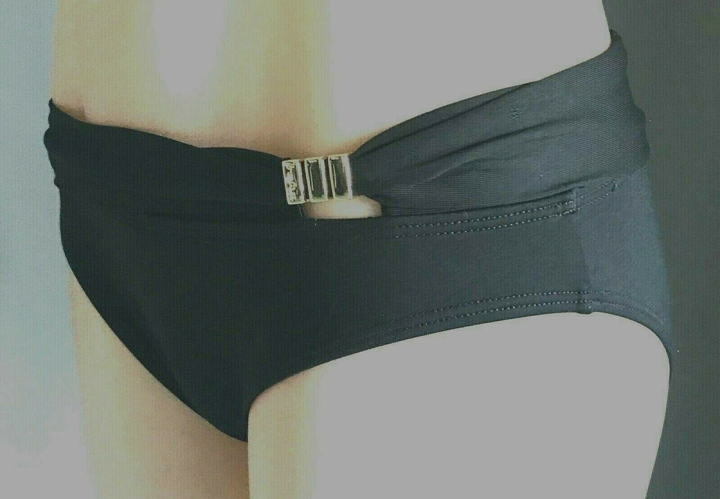 BAKU Mid Black w Metal Trim at Waist Beach Pool Swim Size 14