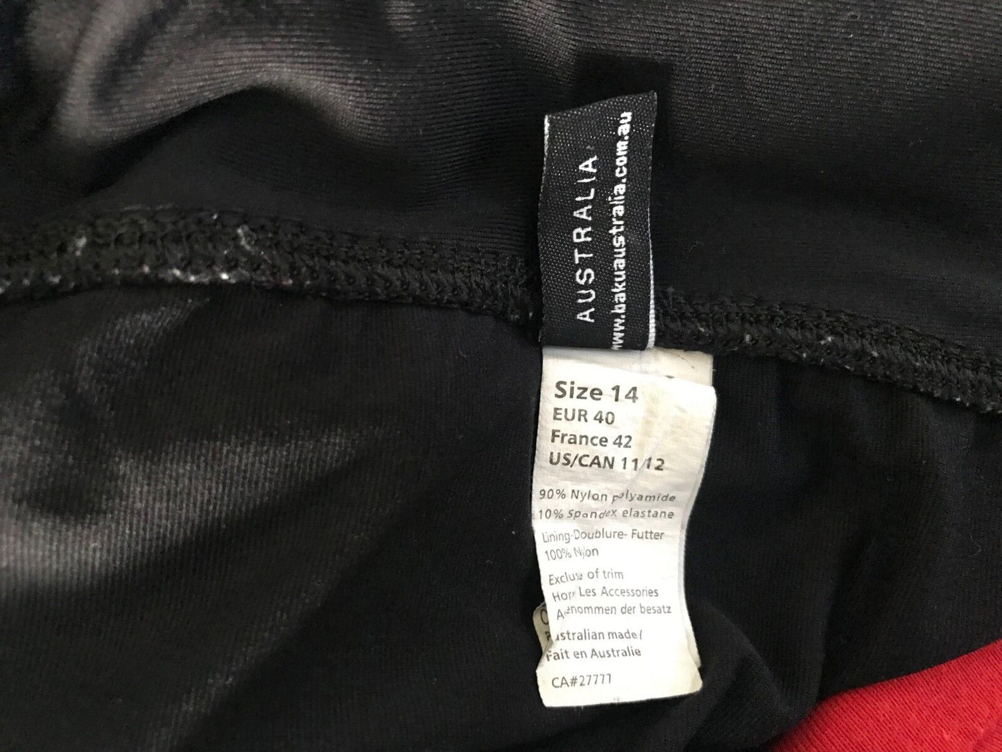 BAKU Mid Black w Metal Trim at Waist Beach Pool Swim Size 14