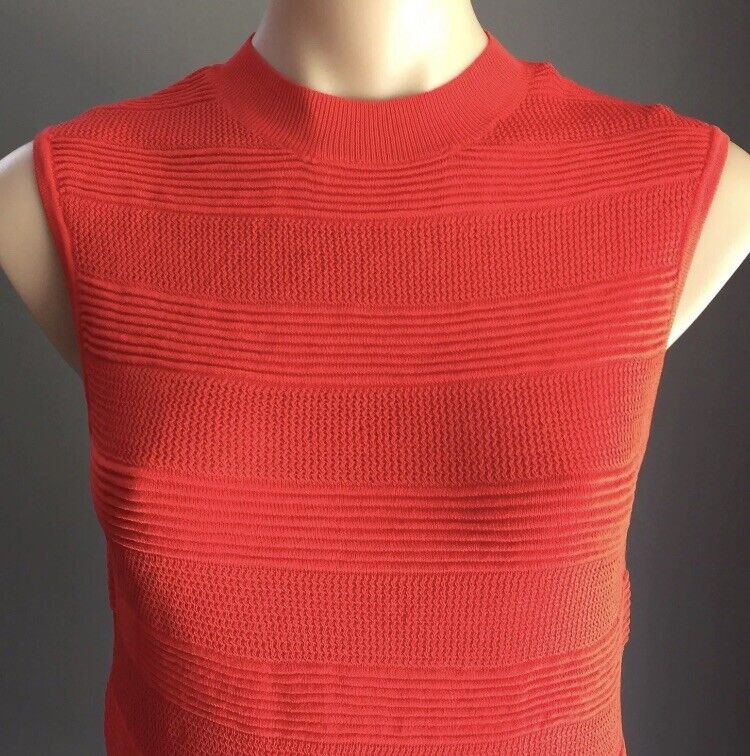 MISSGUIDED Bodysuit Orange Knit Sleeveless High Neck One Piece Size 10 NEW