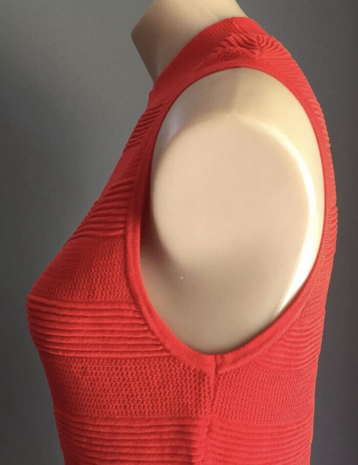 MISSGUIDED Bodysuit Orange Knit Sleeveless High Neck One Piece Size 10 NEW