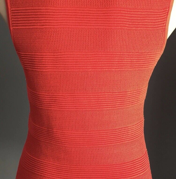MISSGUIDED Bodysuit Orange Knit Sleeveless High Neck One Piece Size 10 NEW