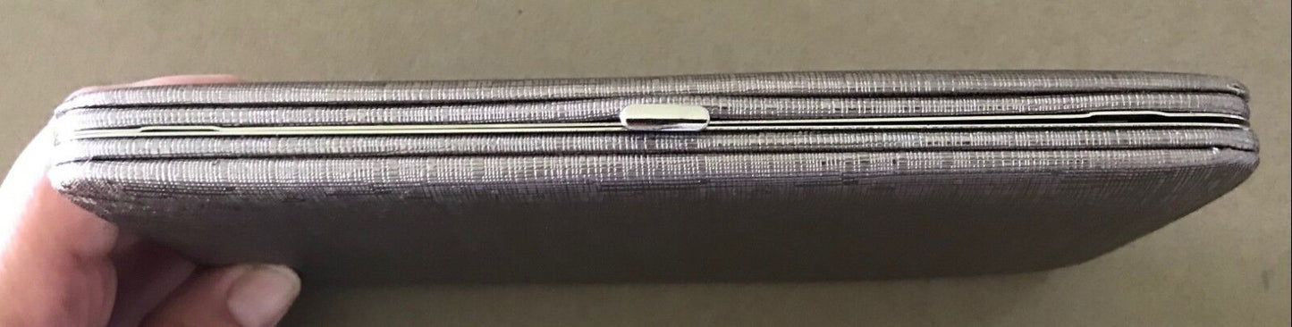 Textured Gold Hardcase Clutch Bag w Shoulder Chain - Looks like a Wallet inside!