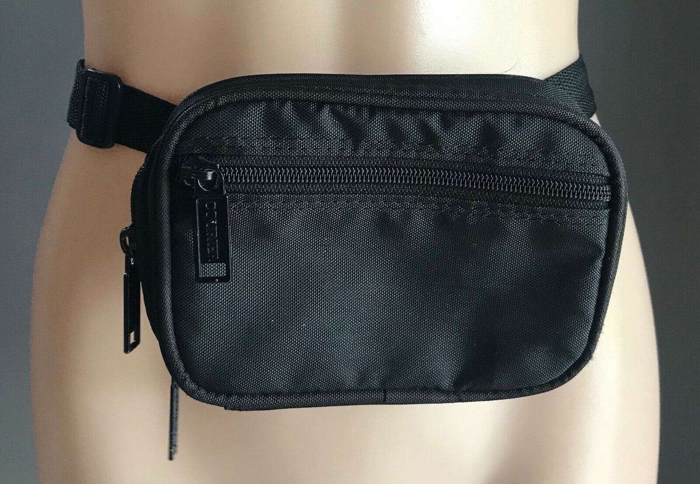 Bum Bag Black Nylon Zipped Fanny Pack Camera Bag Adjustable for Cards Korea NEW