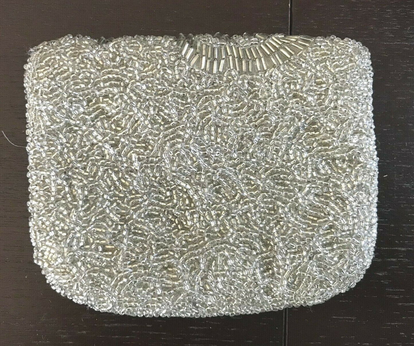 Evening Bag SUSSAN Purse Heavy Silver Fully Beaded Small Coins Stunning Retro