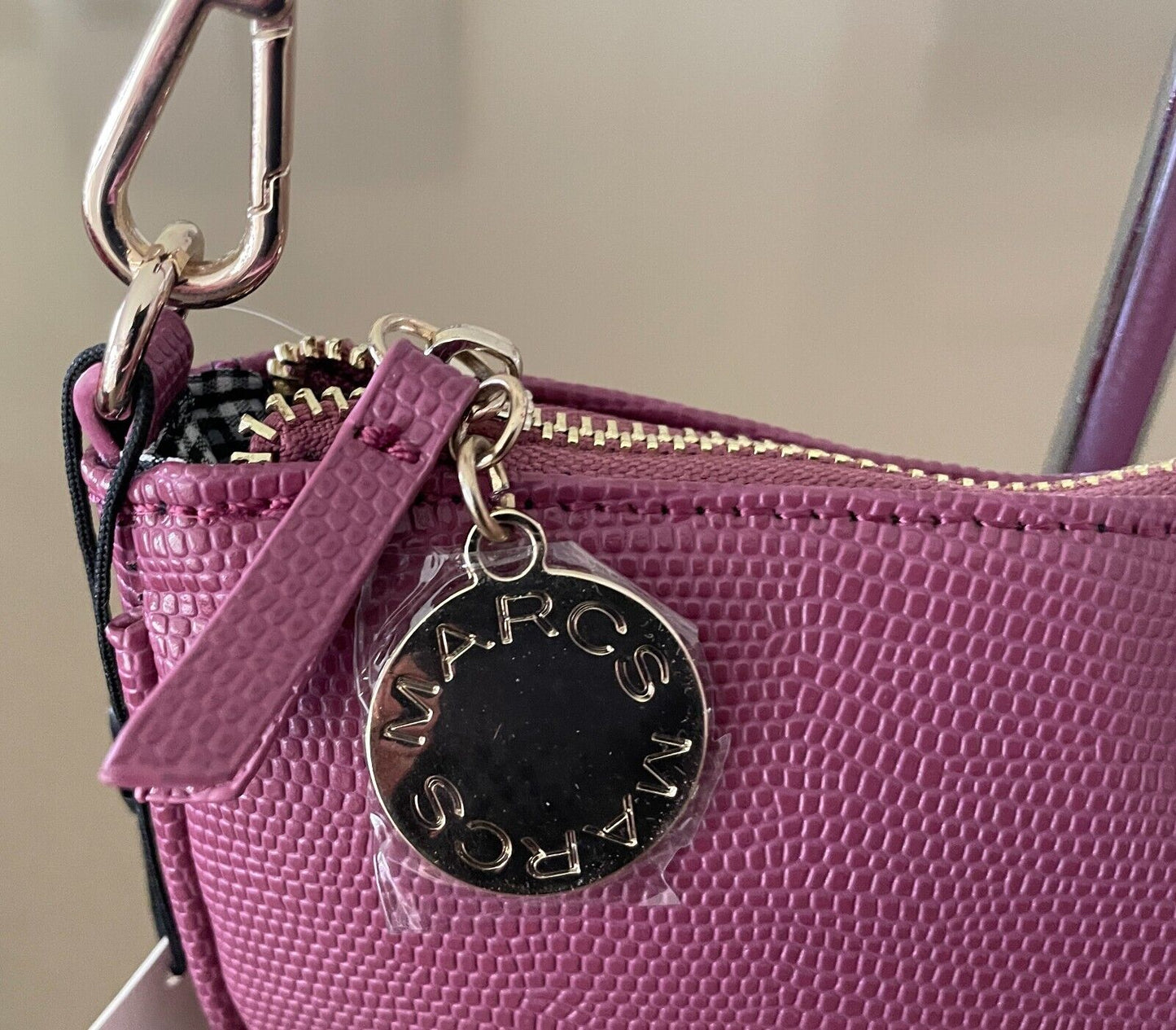 MARCS "Annie" Shoulder Bag PU Lizard Orchid/Pink Colour Adjustable Strap NEW