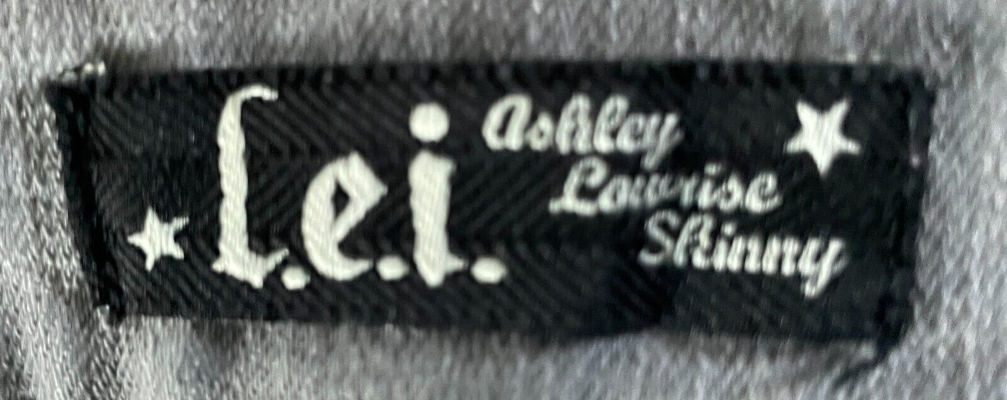 Denim Jeans  L.E.I  "Ashley Louise" Grey Wash Skinny Leg Long Size 8 10 LEI