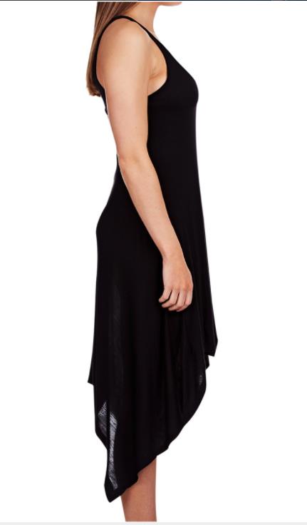 BETTY BASICS Florence Dress Handkerchief Hem Frock Black Sleeveless 6 - 8 NEW