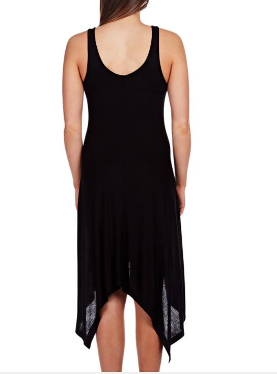 BETTY BASICS Florence Dress Handkerchief Hem Frock Black Sleeveless 6 - 8 NEW