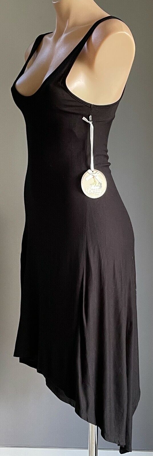 BETTY BASICS Florence Dress Handkerchief Hem Frock Black Sleeveless 6 - 8 NEW