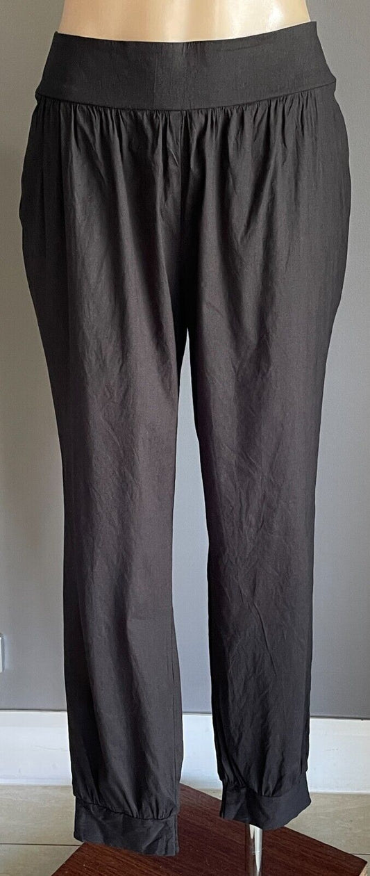 Ladies Size 10 Pants ROCKMANS Black Jogger Style Elastic Waist and Leg Cuffs