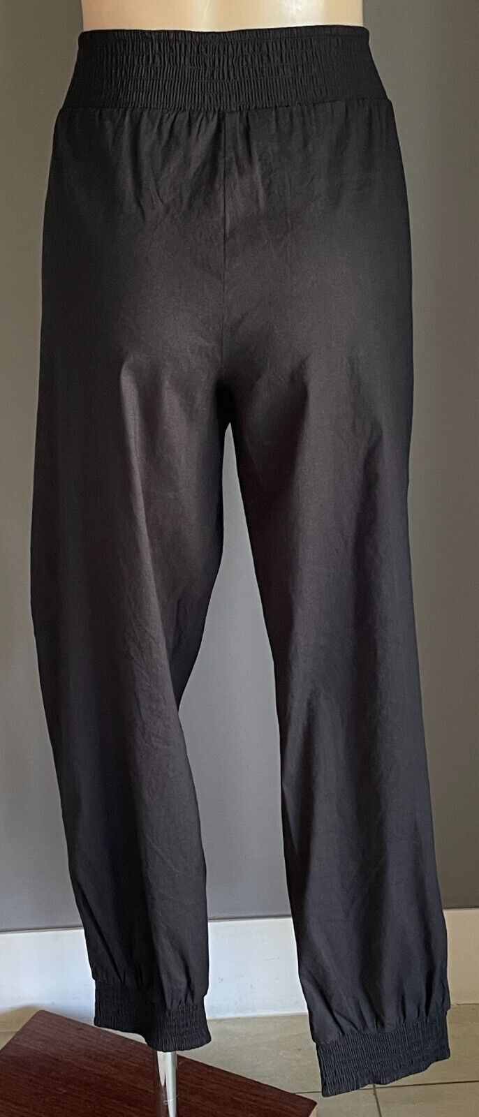 Ladies Size 10 Pants ROCKMANS Black Jogger Style Elastic Waist and Leg Cuffs