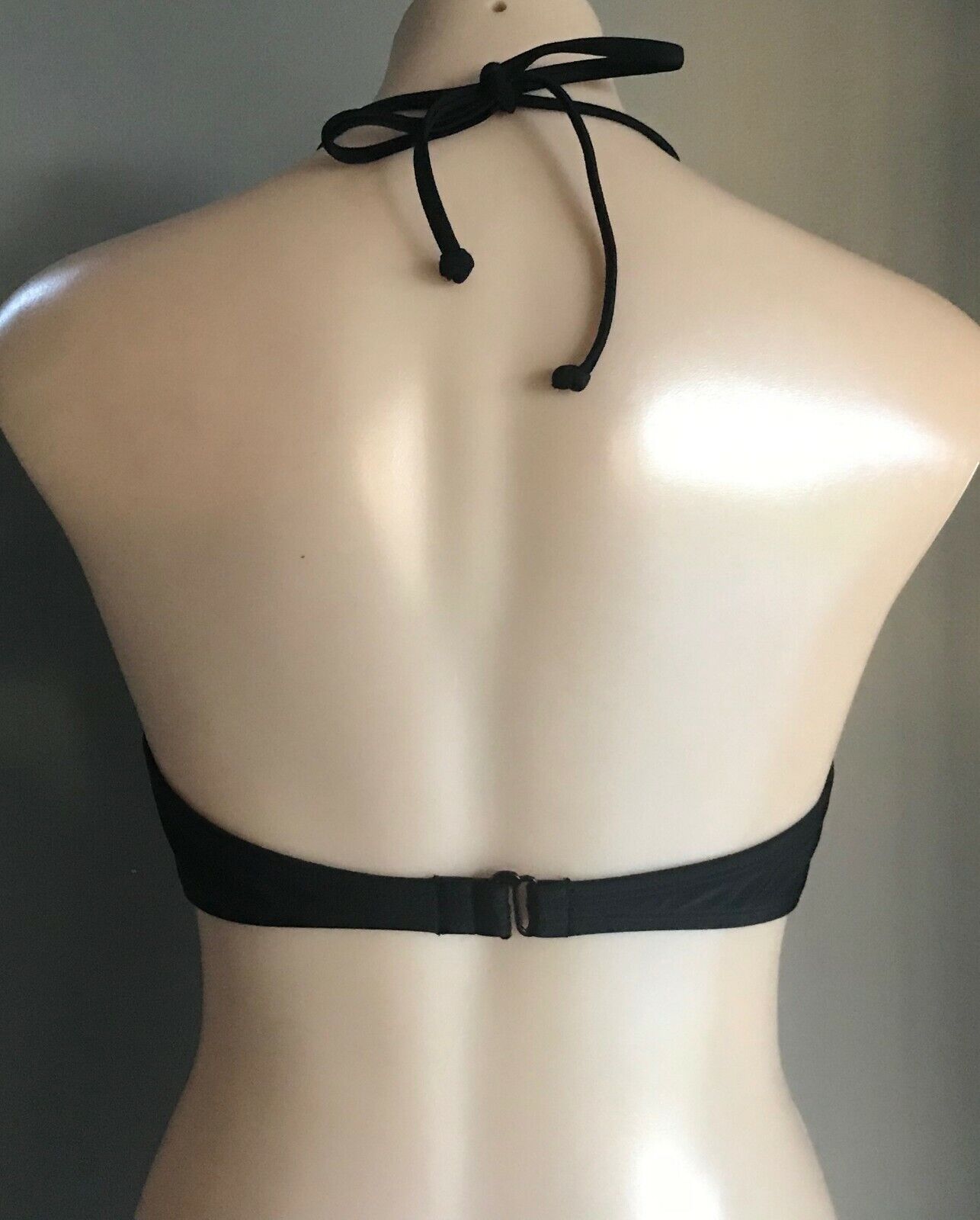 ROXY SWIM Bikini Top Black & White Twist Bandeau Two Way Beach Pool Size L 10