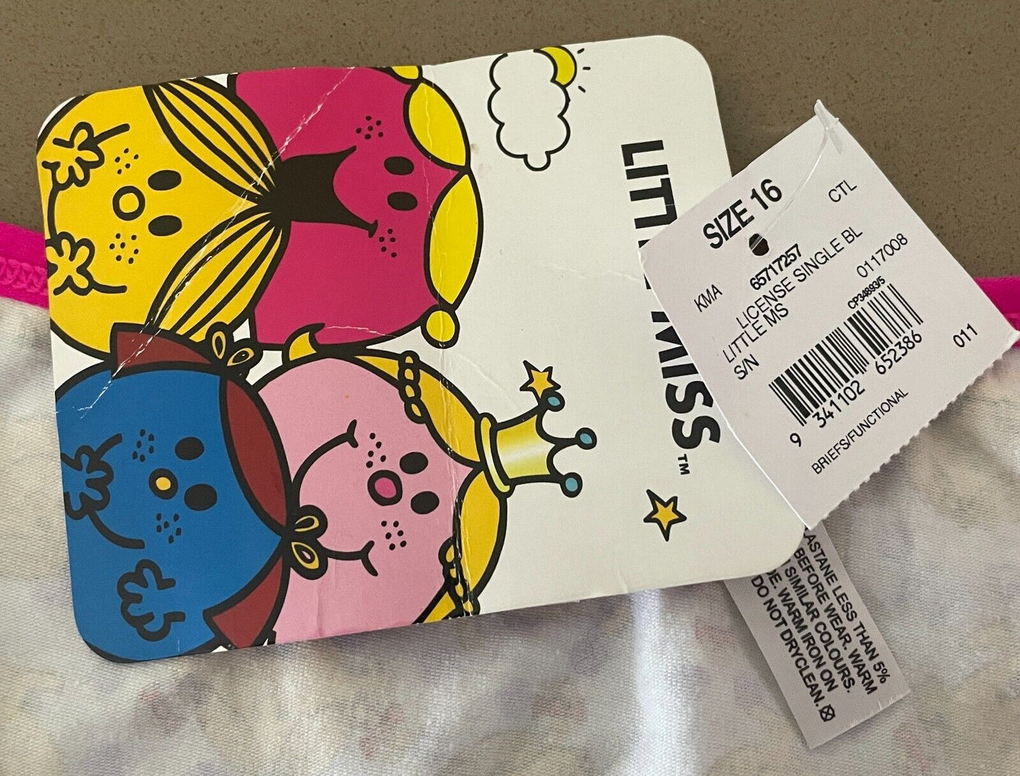Briefs LITTLE MISS SUNSHINE Print White Boy Leg Style Underwear Size 16 NEW