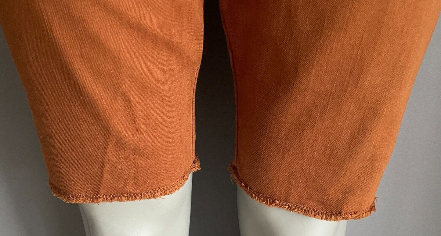 SPARE Denim Shorts Burnt Orange Raw Edge Hem Casual  Mens Size 34/90cm Waist