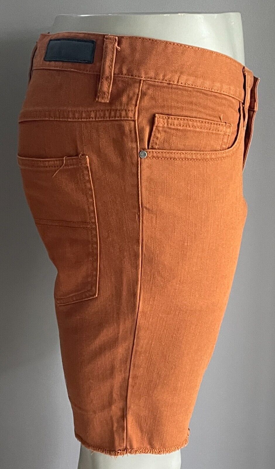 SPARE Denim Shorts Burnt Orange Raw Edge Hem Casual  Mens Size 34/90cm Waist