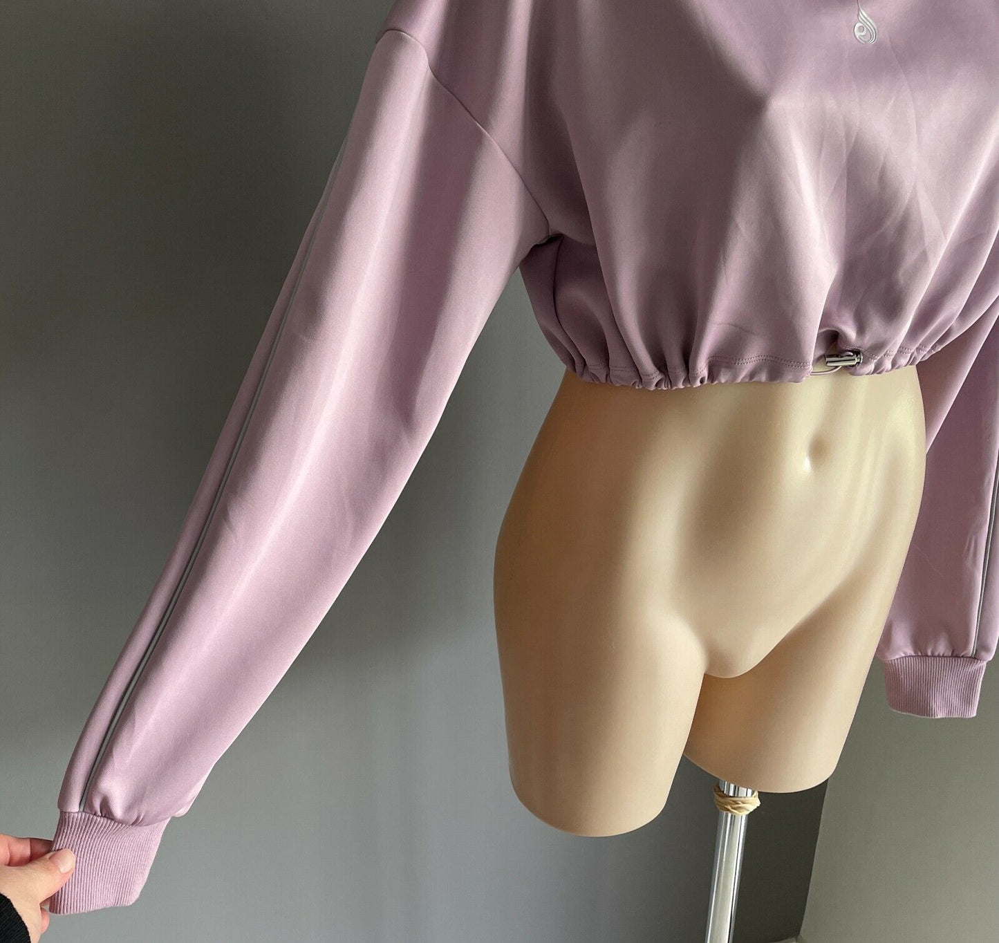 RYDERWEAR Mauve "Stellar" Crop Long Sleeve Drawstring Waist Sweater Top Sz S 10