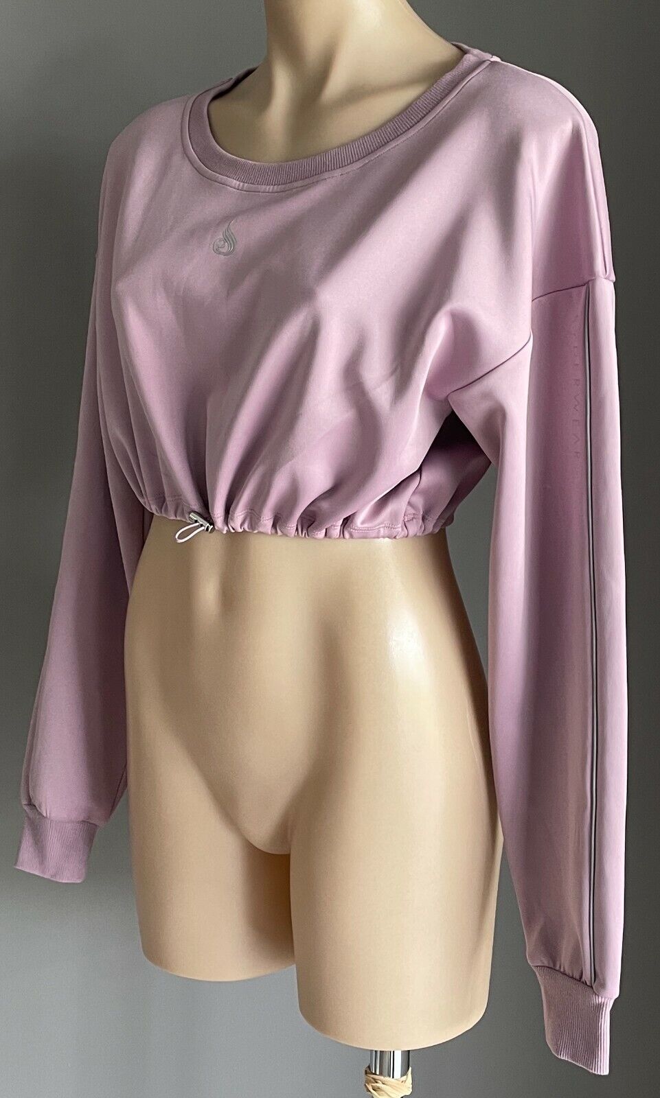 RYDERWEAR Mauve "Stellar" Crop Long Sleeve Drawstring Waist Sweater Top Sz S 10