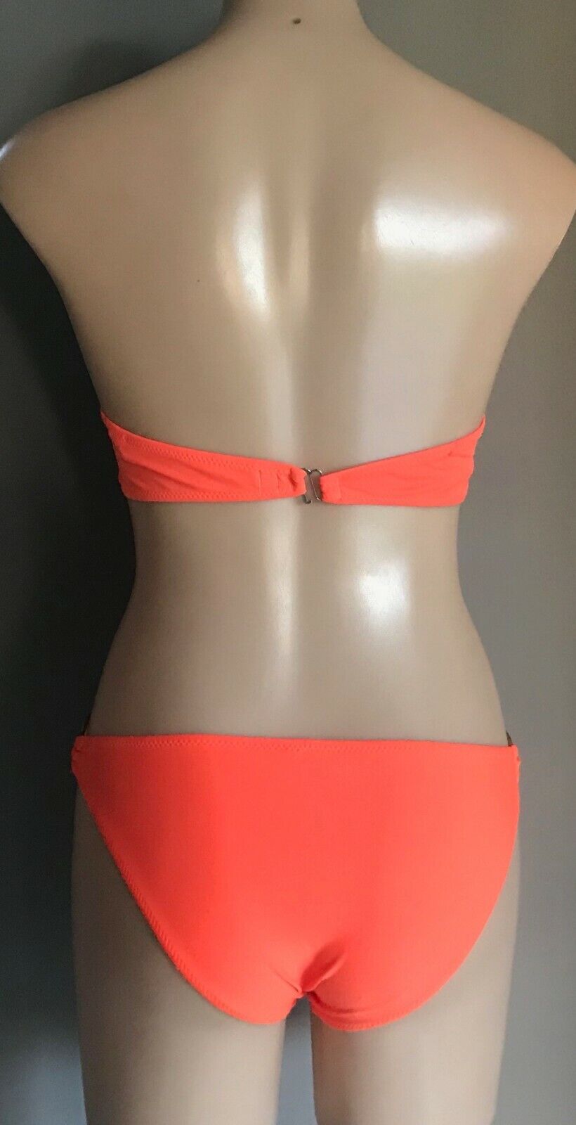VICTORIA'S SECRET Crop Bra TopOrange Strapless Underwire Swim Beach Pool Sz L 10