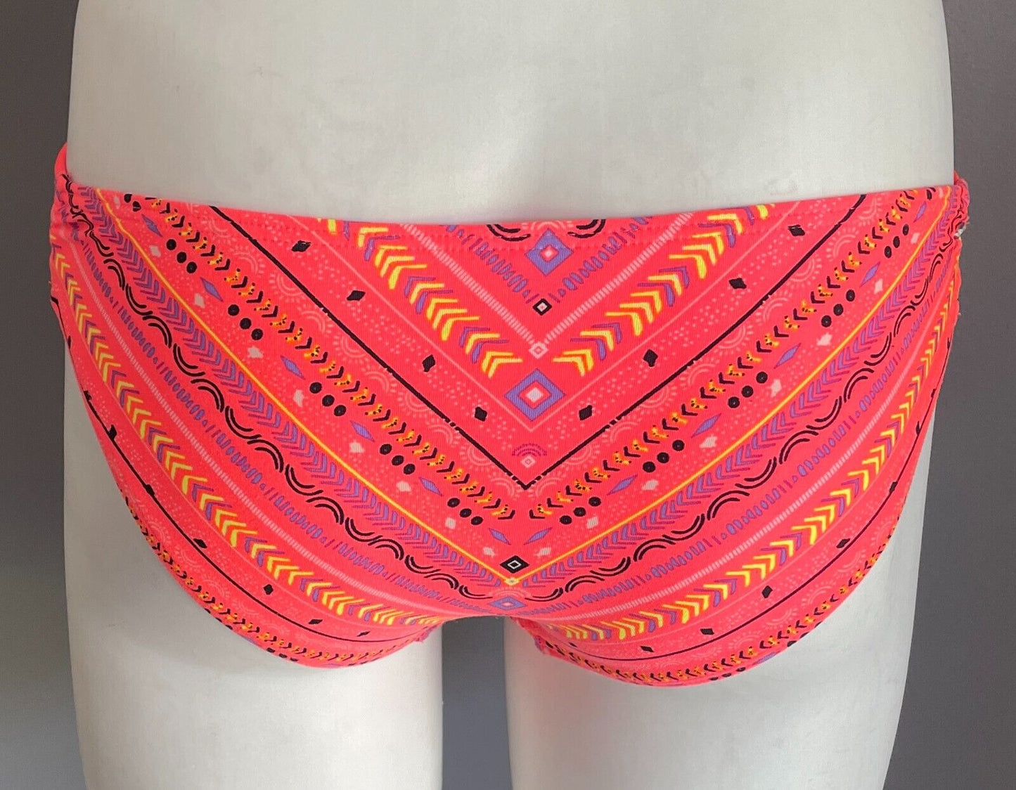 RIP CURL Bikini Bottoms Neon Geo Print Cut Out Sides Pants ONLY Sz 8 NEW