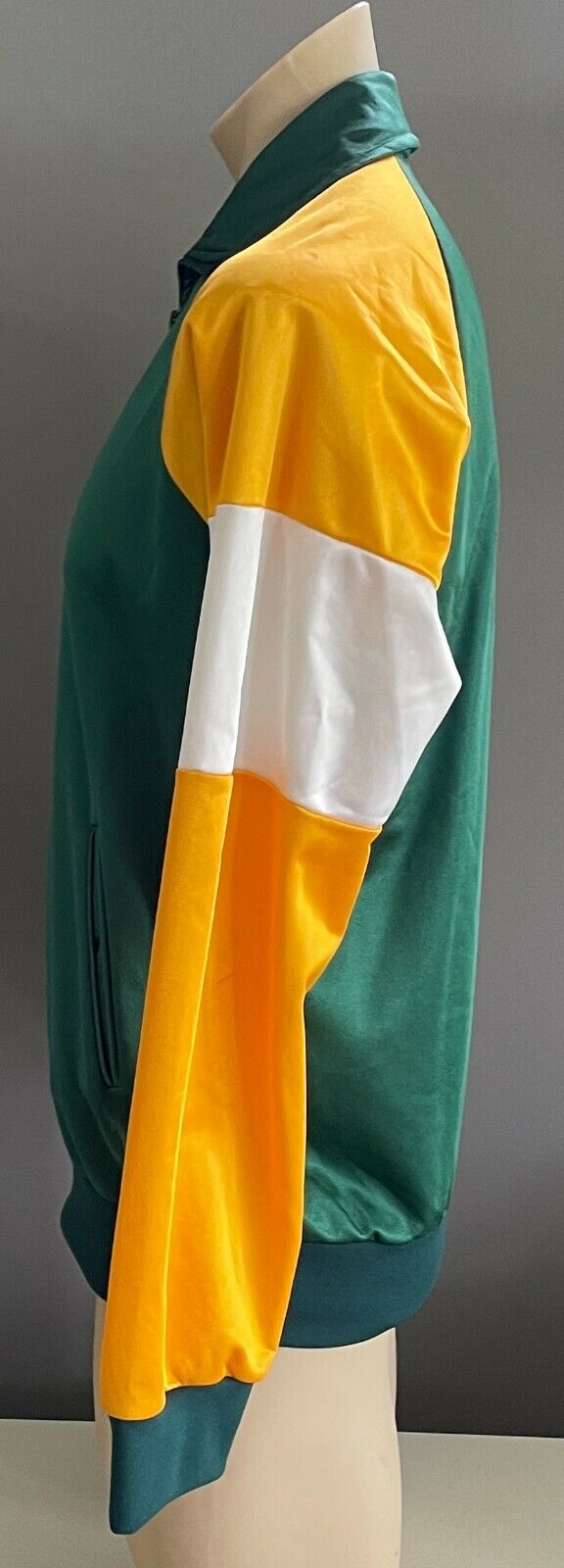 Vintage ADMIRAL Sports Jacket Green Gold White Long Sleeve Full Zip Chest 116cm